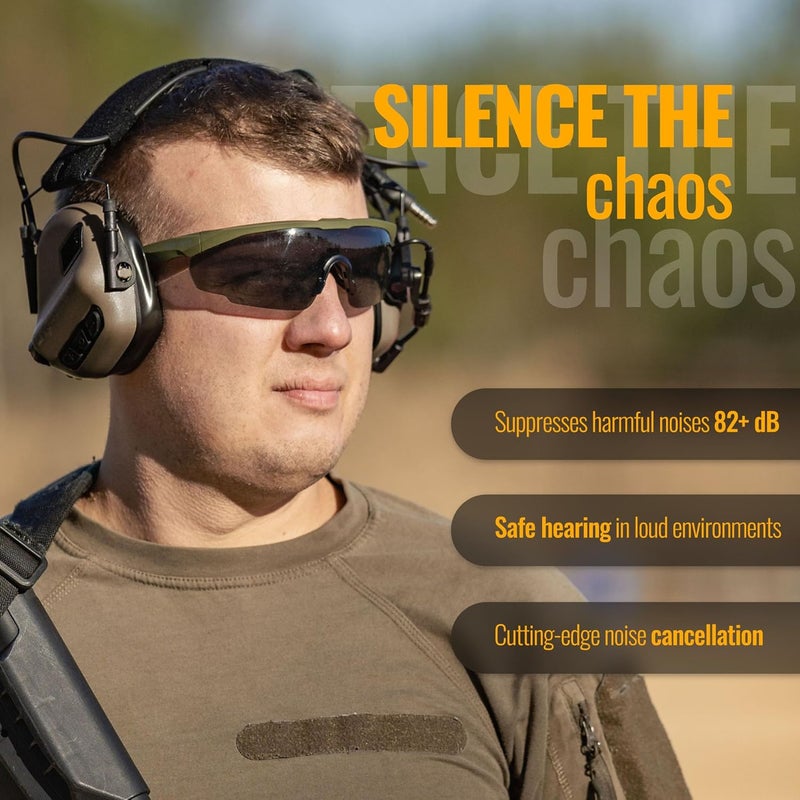 EARMOR M32 PLUS Tactical Headset for Helmet - Noise Canceling Headphones with mic for Shooting & Hunting Earmuffs, Nato TP120 Jacket Tan - Image 3